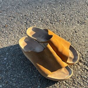 Papillio Tan Suede Mules